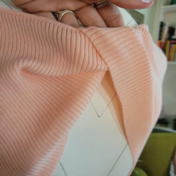 WAYF Gellar Twisted Open Back Midi Sweater Dress Pink - Picture 4 of 6